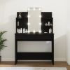 Dressing Table with LED Black 37.8"x15.7"x55.9"