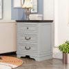 Nightstand with 3 Drawers and USB Charging Ports; Living Room; Bedroom; Gray