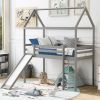 Twin Loft Bed with Slide; House Bed with Slide; Gray(OLD SKU :WF286245AAE)