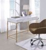 Ottey Vanity Desk in White High Gloss &amp; Gold Finish AC00899