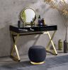 Coleen Vanity Desk w/Mirror &amp; Jewelry Tray in Black &amp; Gold Finish AC00669