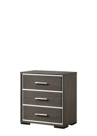 Escher Nightstand w/USB Dock; Gray Oak 27653