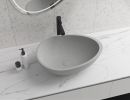 Egg shape Concrete Vessel Bathroom Sink in Grey