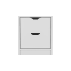 Basilea 2 Drawers Nightstand; Pull Out System -White