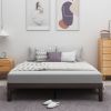 Queen Size Wood Platform Bed Frame; No Box Spring Needed; Strong Wood Slat Support; Easy Assembly
