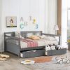 Full Size Daybed Wood Bed with Two Drawers; Gray(OLD SKU:LP000058AAE)