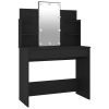 Dressing Table with LED Black 37.8"x15.7"x55.9"