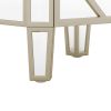 Elegant Mirrored 6-Drawer Dresser with Golden Lines for Living Room; Bedroom