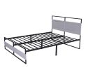 V4 Metal Bed Frame 14 Inch Queen Size with Headboard and Footboard; Mattress Platform with 12 Inch Storage Space