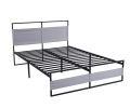 V4 Metal Bed Frame 14 Inch Queen Size with Headboard and Footboard; Mattress Platform with 12 Inch Storage Space
