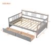 Full Size Daybed Wood Bed with Two Drawers; Gray(OLD SKU:LP000058AAE)