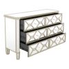 Elegant Mirrored 6-Drawer Dresser with Golden Lines for Living Room; Bedroom