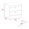 Idaly Nightstand; Superior Top; Two Drawers -White / Dark Brown