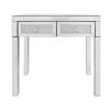 Mirrored Desk Vanity Makeup Table with Crystal Diamond; Mirror; MDF Dressing Table with 2 Drawer Vanity Desk for Women Girls Home Office