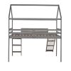 Twin Loft Bed with Slide; House Bed with Slide; Gray(OLD SKU :WF286245AAE)