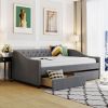 Upholstered daybed with Two Drawers; Wood Slat Support; Gray; Full Size(OLD SKU :LP001111AAE)