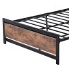 Metal and Wood Bed Frame with Headboard and Footboard ; Full Size Platform Bed ; No Box Spring Needed; Easy to Assemble(BLACK)