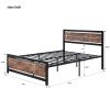 Metal and Wood Bed Frame with Headboard and Footboard ; Full Size Platform Bed ; No Box Spring Needed; Easy to Assemble(BLACK)