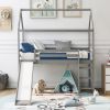 Twin Loft Bed with Slide; House Bed with Slide; Gray(OLD SKU :WF286245AAE)