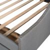Upholstered daybed with Two Drawers; Wood Slat Support; Gray; Full Size(OLD SKU :LP001111AAE)