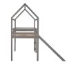 Twin Loft Bed with Slide; House Bed with Slide; Gray(OLD SKU :WF286245AAE)
