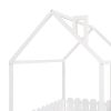(Slats are not included) Full Size Wood Bed House Bed Frame with Fence; for Kids; Teens; Girls; Boys (White )(OLD SKU:WF281294AAK)
