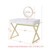 Coleen Vanity Desk w/Mirror &amp; Jewelry Tray in White &amp; Gold Finish AC00667