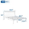 Platform Bed Frame with Headboard ; Wood Slat Support ; No Box Spring Needed ; Queen; Espresso