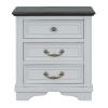 Nightstand with 3 Drawers and USB Charging Ports; Living Room; Bedroom; Gray