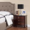 Brown Finish 3-Drawers Nightstand Bedroom Furniture 1pc Nightstand MDF Birch veneer