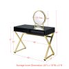 Coleen Vanity Desk w/Mirror &amp; Jewelry Tray in Black &amp; Gold Finish AC00669