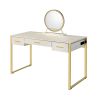 Myles Vanity Set w/USB Port; Antique White &amp; Champagne Finish AC00841