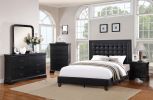 Contemporary Bedroom Furniture Nightstand Black Color 2 x Drawers Bed Side Table Pine wood