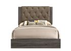 Avantika Eastern King Bed; Fabric &amp; Rustic Gray Oak 27677EK