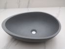 Egg shape Concrete Vessel Bathroom Sink in Grey