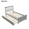 Twin size Platform Bed with Trundle; Gray