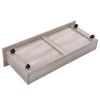 Queen Size Metal Platform Bed Frame with Four Drawers; Sockets and USB Ports ; Slat Support No Box Spring Needed White