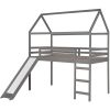 Twin Loft Bed with Slide; House Bed with Slide; Gray(OLD SKU :WF286245AAE)