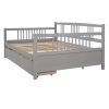 Full Size Daybed Wood Bed with Two Drawers; Gray(OLD SKU:LP000058AAE)