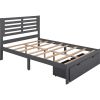 Full Size Platform Bed with Drawers; Gray
