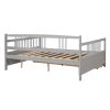 Full Size Daybed Wood Bed with Two Drawers; Gray(OLD SKU:LP000058AAE)