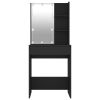 Dressing Table with LED Black 23.6"x15.7"x55.1"