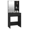 Dressing Table with LED Black 23.6"x15.7"x55.1"