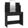 Dressing Table with LED Black 37.8"x15.7"x55.9"