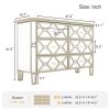 Elegant Mirrored 6-Drawer Dresser with Golden Lines for Living Room; Bedroom