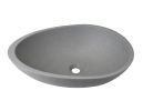 Egg shape Concrete Vessel Bathroom Sink in Grey