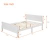 Queen Size Wood Platform Bed with Headboard and Wooden Slat Support (White)