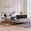 Upholstered Storage Bed Frame with Storage Ottoman Bench; No Box Spring Needed; Queen; Beige