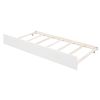 Wood Canopy Bed with Trundle Bed ; Full Size Canopy Platform bed With Support Slats .No Box Spring Needed; Brushed White
