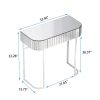 Mirrored Vanity Table; Mirrored Dressing Table; Stainless Steel Glossy Frame Desk for Bedroom Studio Office(Gray Striped Mirrored)